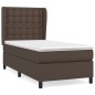 vidaXL Giroletto a Molle con Materasso Marrone 90x200 cm in Similpelle