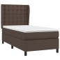 vidaXL Giroletto a Molle con Materasso Marrone 90x200 cm in Similpelle