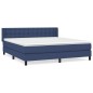vidaXL Giroletto a Molle con Materasso Blu 160x200 cm in Tessuto