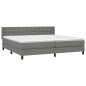 vidaXL Giroletto a Molle con Materasso Grigio Scuro 200x200 cm Tessuto