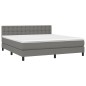 vidaXL Letto a Molle Materasso e LED Grigio Scuro 160x200cm in Tessuto vidaXL Letto a Molle Materasso e LED Grigio Scuro 160x200cm in Tessuto
