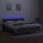 vidaXL Letto a Molle Materasso e LED Grigio Scuro 160x200cm in Tessuto vidaXL Letto a Molle Materasso e LED Grigio Scuro 160x200cm in Tessuto