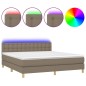 vidaXL Letto a Molle con Materasso e LED Tortora 160x200 cm in Tessuto vidaXL Letto a Molle con Materasso e LED Tortora 160x200 cm in Tessuto