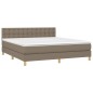 vidaXL Letto a Molle con Materasso e LED Tortora 160x200 cm in Tessuto vidaXL Letto a Molle con Materasso e LED Tortora 160x200 cm in Tessuto