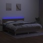 vidaXL Letto a Molle con Materasso e LED Tortora 160x200 cm in Tessuto vidaXL Letto a Molle con Materasso e LED Tortora 160x200 cm in Tessuto