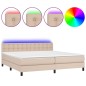 vidaXL Giroletto Molle Materasso e LED Cappuccino 200x200cm Similpelle