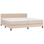 vidaXL Giroletto Molle Materasso e LED Cappuccino 200x200cm Similpelle