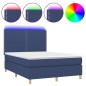 vidaXL Letto a Molle con Materasso e LED Blu 140x200 cm in Tessuto vidaXL Letto a Molle con Materasso e LED Blu 140x200 cm in Tessuto