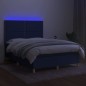 vidaXL Letto a Molle con Materasso e LED Blu 140x200 cm in Tessuto vidaXL Letto a Molle con Materasso e LED Blu 140x200 cm in Tessuto