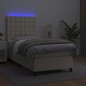 vidaXL Giroletto a Molle con Materasso e LED Crema 100x200 cm