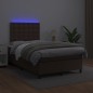 vidaXL Giroletto Molle con Materasso e LED Marrone 120x200cm vidaXL Giroletto Molle con Materasso e LED Marrone 120x200cm