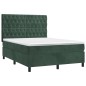vidaXL Letto a Molle con Materasso e LED Verde Scuro 140x200cm Velluto vidaXL Letto a Molle con Materasso e LED Verde Scuro 140x200cm Velluto