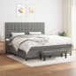 vidaXL Giroletto a Molle con Materasso Grigio Scuro 200x200 cm Tessuto