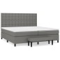 vidaXL Giroletto a Molle con Materasso Grigio Scuro 200x200 cm Tessuto