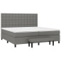 vidaXL Giroletto a Molle con Materasso Grigio Scuro 200x200 cm Tessuto