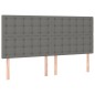 vidaXL Giroletto a Molle con Materasso Grigio Scuro 200x200 cm Tessuto