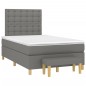 vidaXL Giroletto a Molle con Materasso Grigio Scuro 120x200 cm Tessuto