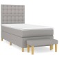 vidaXL Giroletto a Molle con Materasso Grigio Chiaro 80x200 cm Tessuto