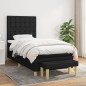 vidaXL Giroletto a Molle con Materasso Nero 100x200 cm in Tessuto
