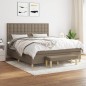 vidaXL Giroletto a Molle con Materasso Tortora 180x200 cm in Tessuto