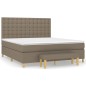 vidaXL Giroletto a Molle con Materasso Tortora 180x200 cm in Tessuto