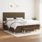 vidaXL Giroletto a Molle con Materasso Marrone Scuro 200x200cm Tessuto