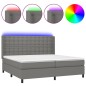 vidaXL Letto a Molle Materasso e LED Grigio Scuro 200x200cm in Tessuto vidaXL Letto a Molle Materasso e LED Grigio Scuro 200x200cm in Tessuto