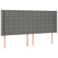 vidaXL Letto a Molle Materasso e LED Grigio Scuro 200x200cm in Tessuto vidaXL Letto a Molle Materasso e LED Grigio Scuro 200x200cm in Tessuto