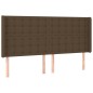 vidaXL Letto a Molle Materasso e LED Marronescuro 200x200cm in Tessuto