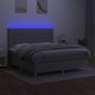 vidaXL Letto a Molle Materasso e LED Grigio Chiaro 160x200 cm Tessuto vidaXL Letto a Molle Materasso e LED Grigio Chiaro 160x200 cm Tessuto