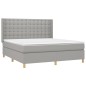 vidaXL Letto a Molle Materasso e LED Grigio Chiaro 160x200 cm Tessuto vidaXL Letto a Molle Materasso e LED Grigio Chiaro 160x200 cm Tessuto