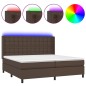 vidaXL Giroletto Molle con Materasso e LED Marrone 200x200 cm vidaXL Giroletto Molle con Materasso e LED Marrone 200x200 cm