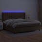 vidaXL Giroletto Molle con Materasso e LED Marrone 200x200 cm vidaXL Giroletto Molle con Materasso e LED Marrone 200x200 cm