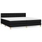 vidaXL Giroletto a Molle con Materasso Nero 200x200 cm in Tessuto
