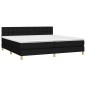 vidaXL Giroletto a Molle con Materasso Nero 200x200 cm in Tessuto