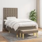 vidaXL Giroletto a Molle con Materasso Tortora 90x190 cm in Tessuto