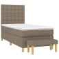vidaXL Giroletto a Molle con Materasso Tortora 90x190 cm in Tessuto