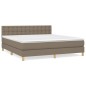 vidaXL Giroletto a Molle con Materasso Tortora 160x200 cm in Tessuto