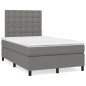 vidaXL Giroletto a Molle con Materasso Grigio Scuro 120x200 cm Tessuto