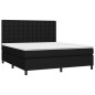 vidaXL Giroletto a Molle con Materasso Nero 160x200 cm in Tessuto 
