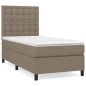 vidaXL Giroletto a Molle con Materasso Tortora 90x190 cm in Tessuto