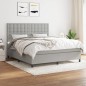 vidaXL Giroletto a Molle con Materasso Grigio Chiaro160x200 cm Tessuto 