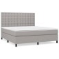 vidaXL Giroletto a Molle con Materasso Grigio Chiaro160x200 cm Tessuto 