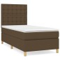 vidaXL Giroletto a Molle con Materasso Marrone Scuro 100x200cm Tessuto