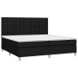 vidaXL Giroletto a Molle con Materasso Nero 200x200 cm in Tessuto