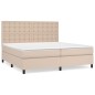 vidaXL Giroletto a Molle con Materasso Cappuccino 200x200cm Similpelle