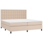 vidaXL Giroletto a Molle con Materasso Cappuccino 200x200cm Similpelle