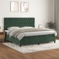 vidaXL Giroletto a Molle con Materasso Verde Scuro 200x200 cm Velluto