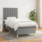 vidaXL Giroletto a Molle con Materasso Grigio Scuro 100x200 cm Tessuto