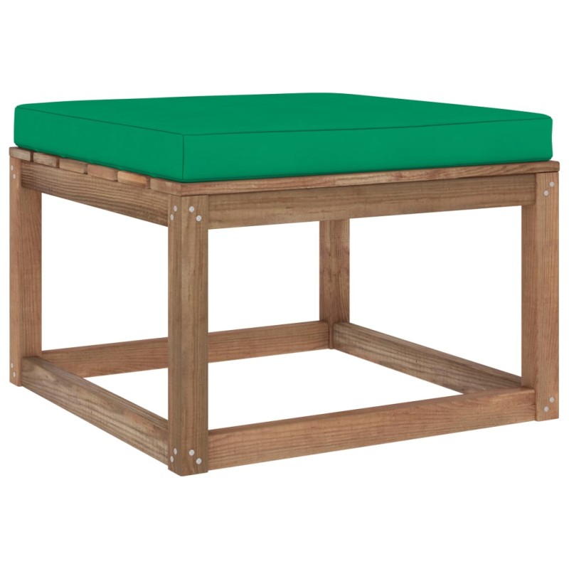 Poggiapiedi da Giardino con Cuscino Verde Poggiapiedi da Giardino con Cuscino Verde